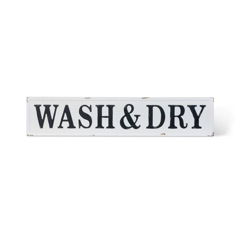 Embossed Metal Wash & Dry Sign - Bombay Mercantile