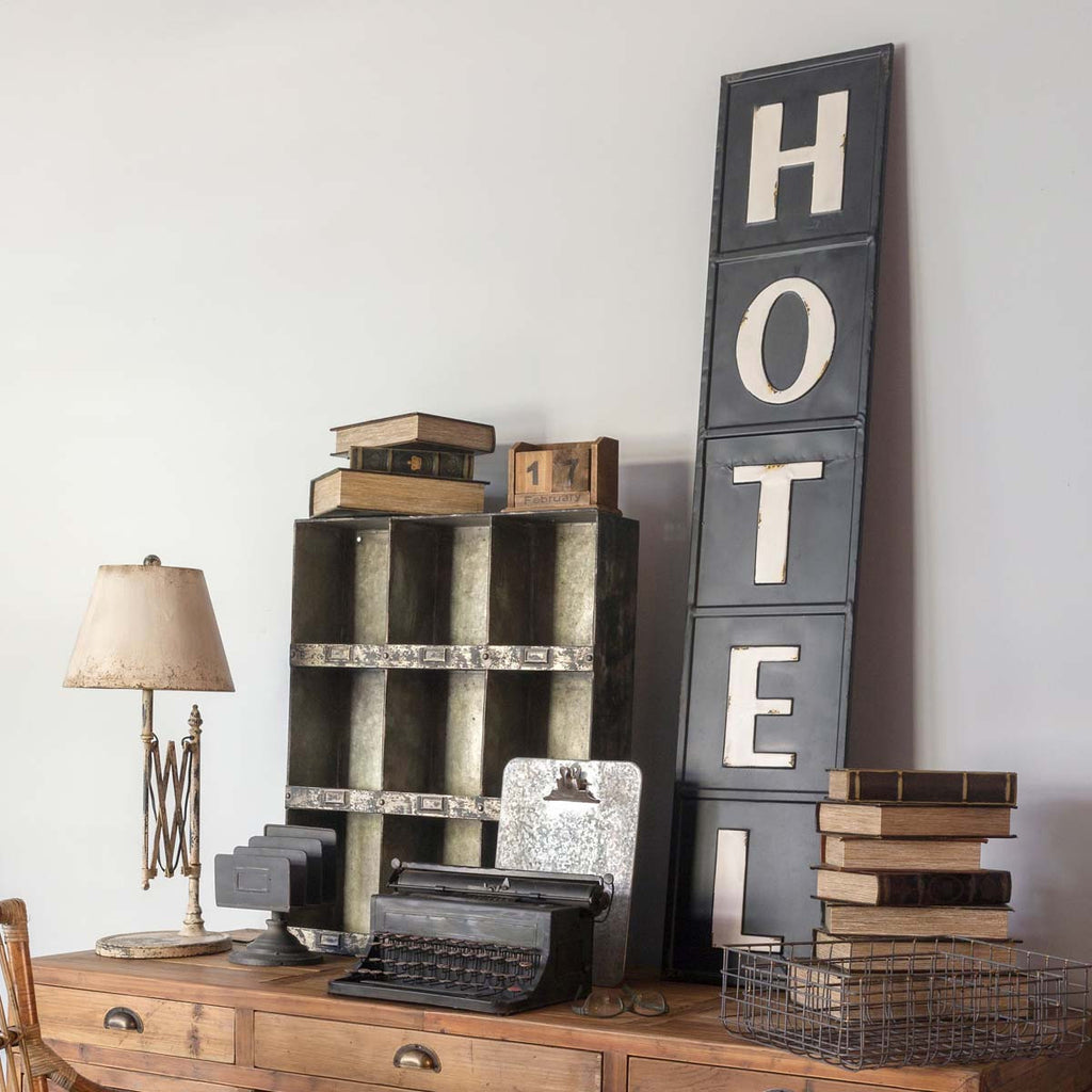 Embossed Metal Hotel Sign - The Nifty Decor