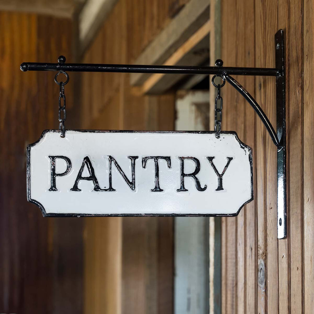 Metal Pantry Sign with Hanging Display Bar - Bombay Mercantile