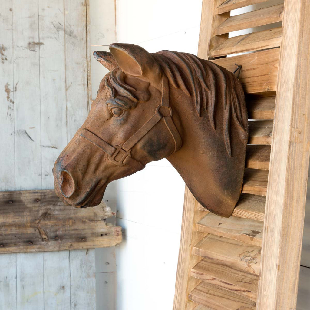 Estate Stone Wall Mount Horse Head - The Nifty Decor