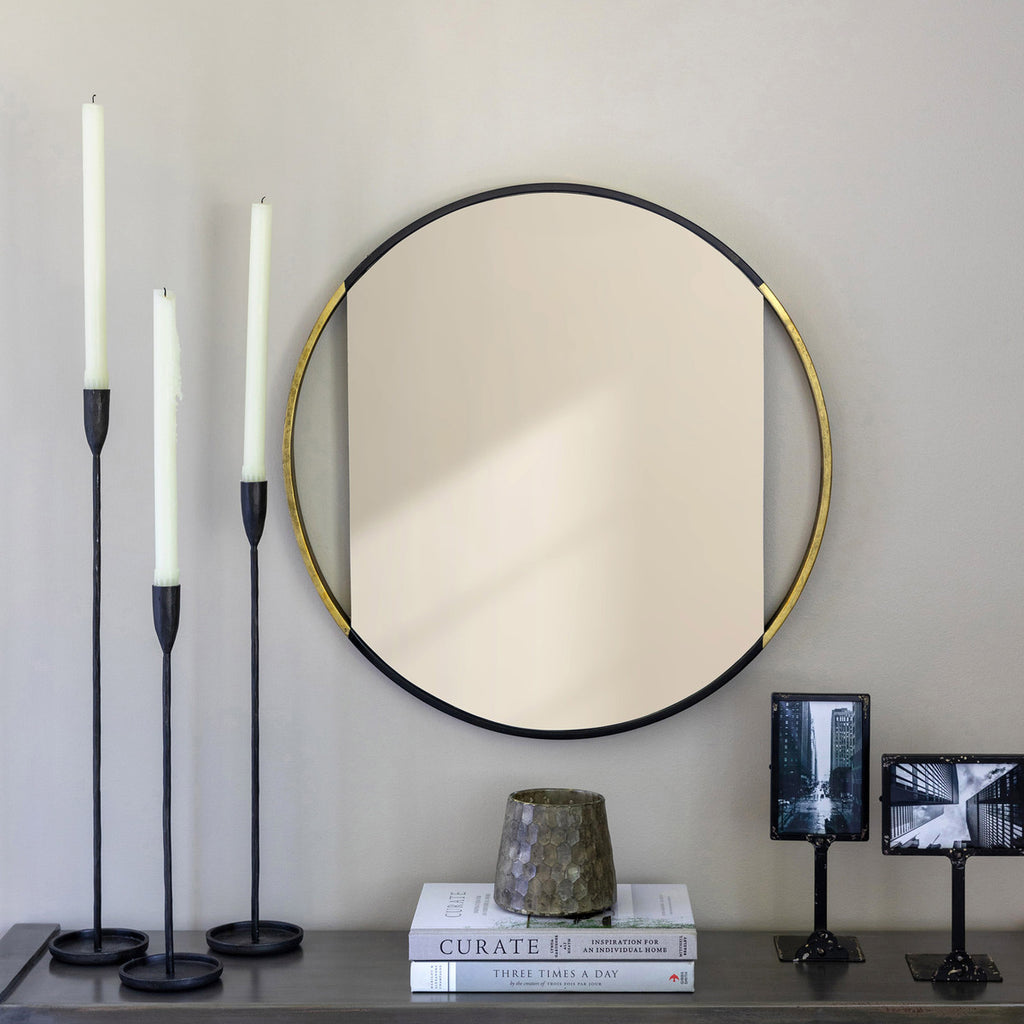 Clark Round Geo Mirror, Small - Bombay Mercantile