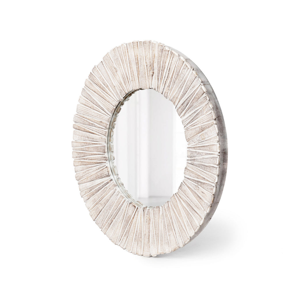 Wood Slat Round Mirror - Bombay Mercantile