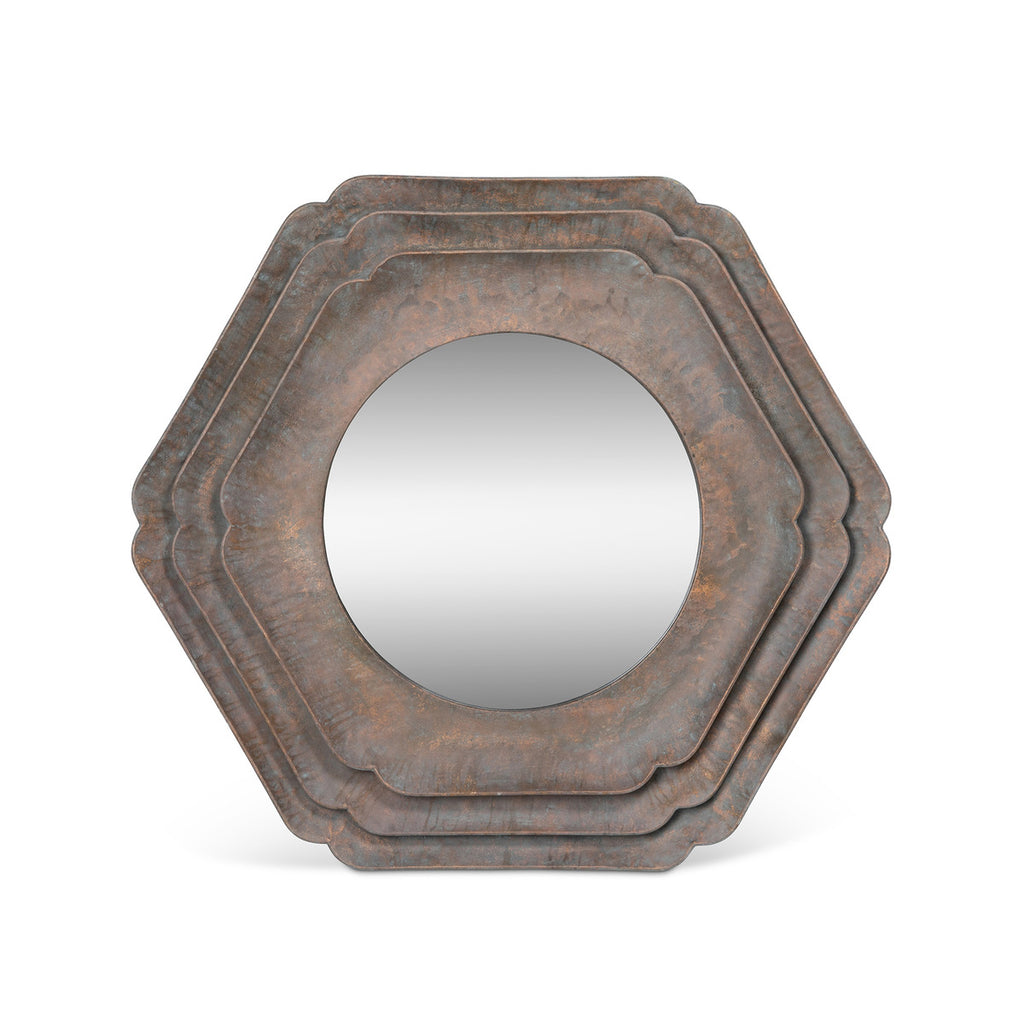 Round Hex Layered Mirror - Bombay Mercantile