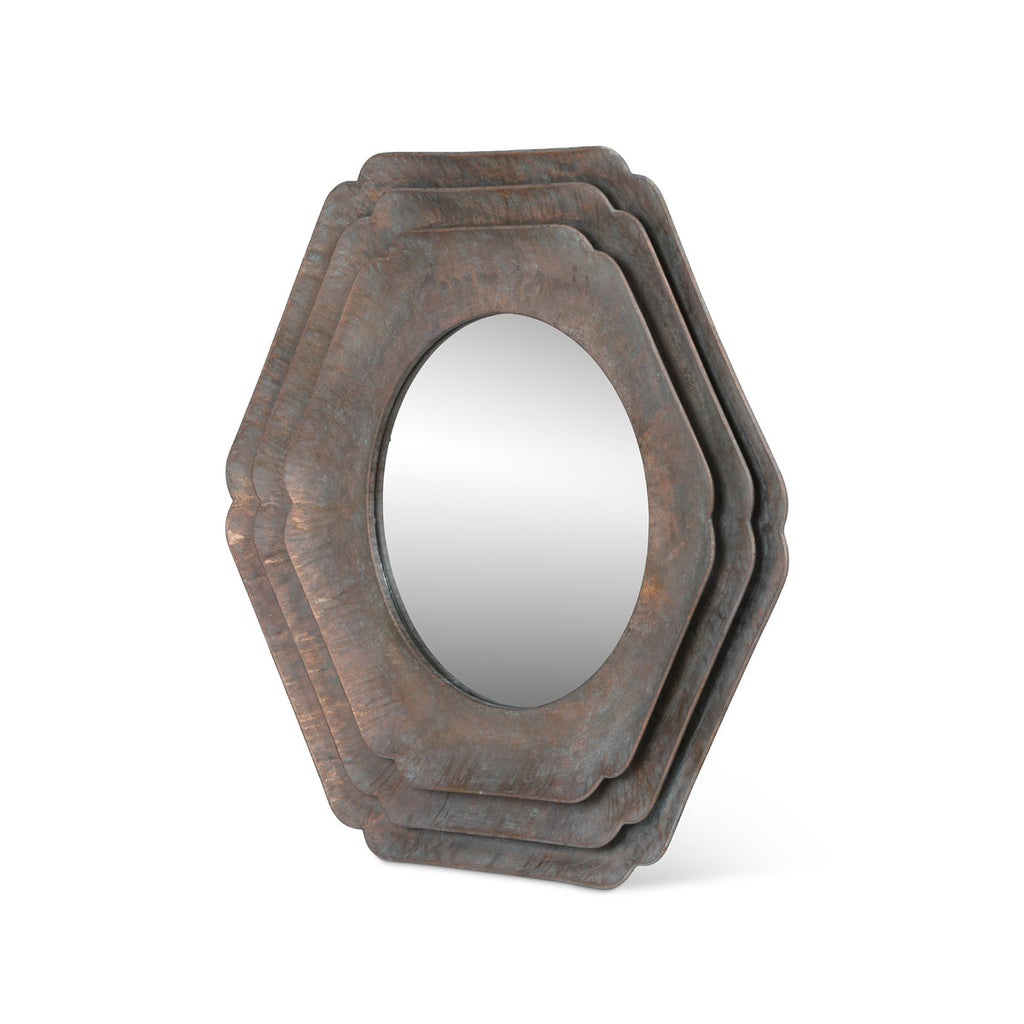 Round Hex Layered Mirror - Bombay Mercantile