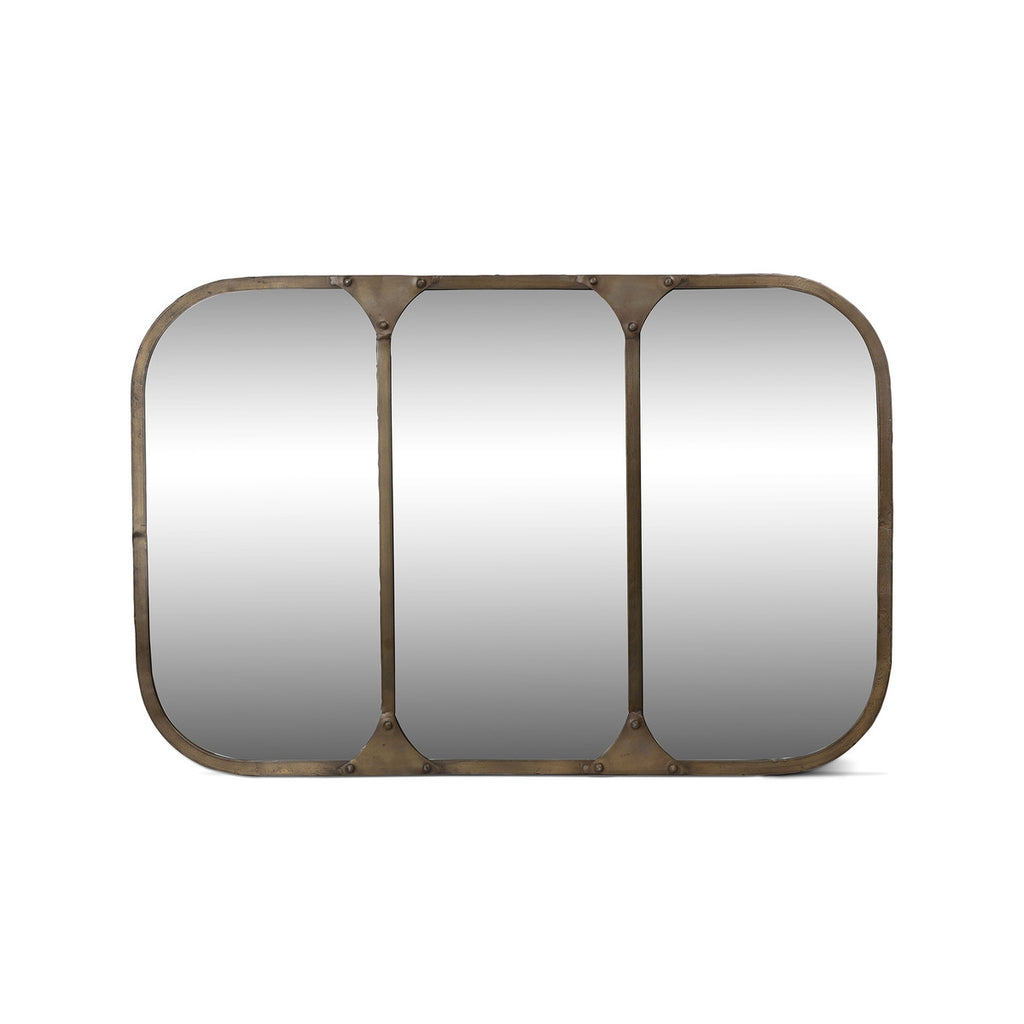 Station Iron Brass Frame Mirror - Bombay Mercantile