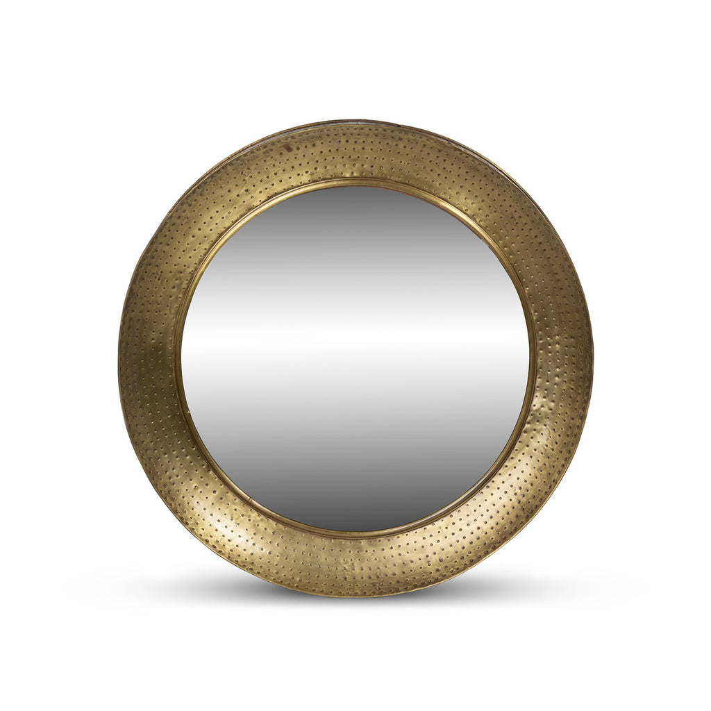 Brass Hammered Portal Mirror - Bombay Mercantile
