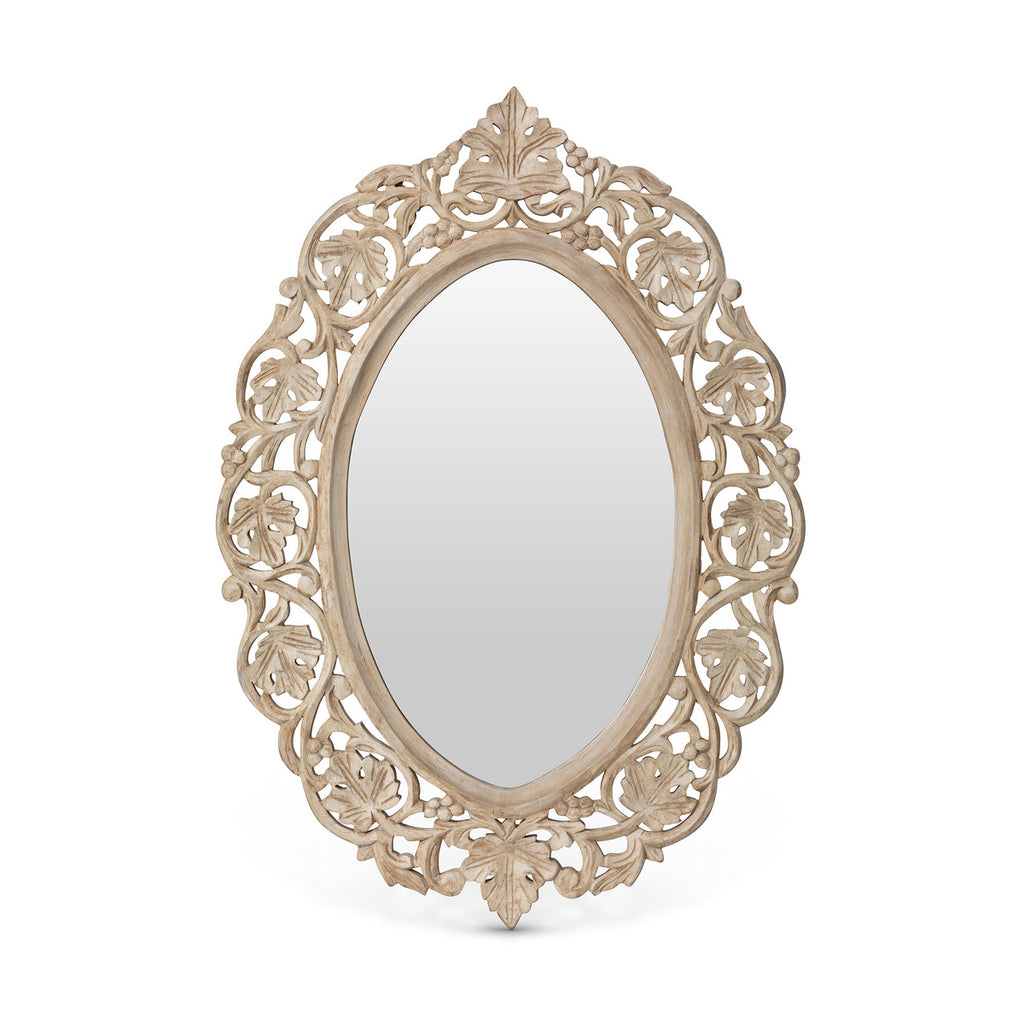 Vichy Hand Carved Wood Mirror - Bombay Mercantile