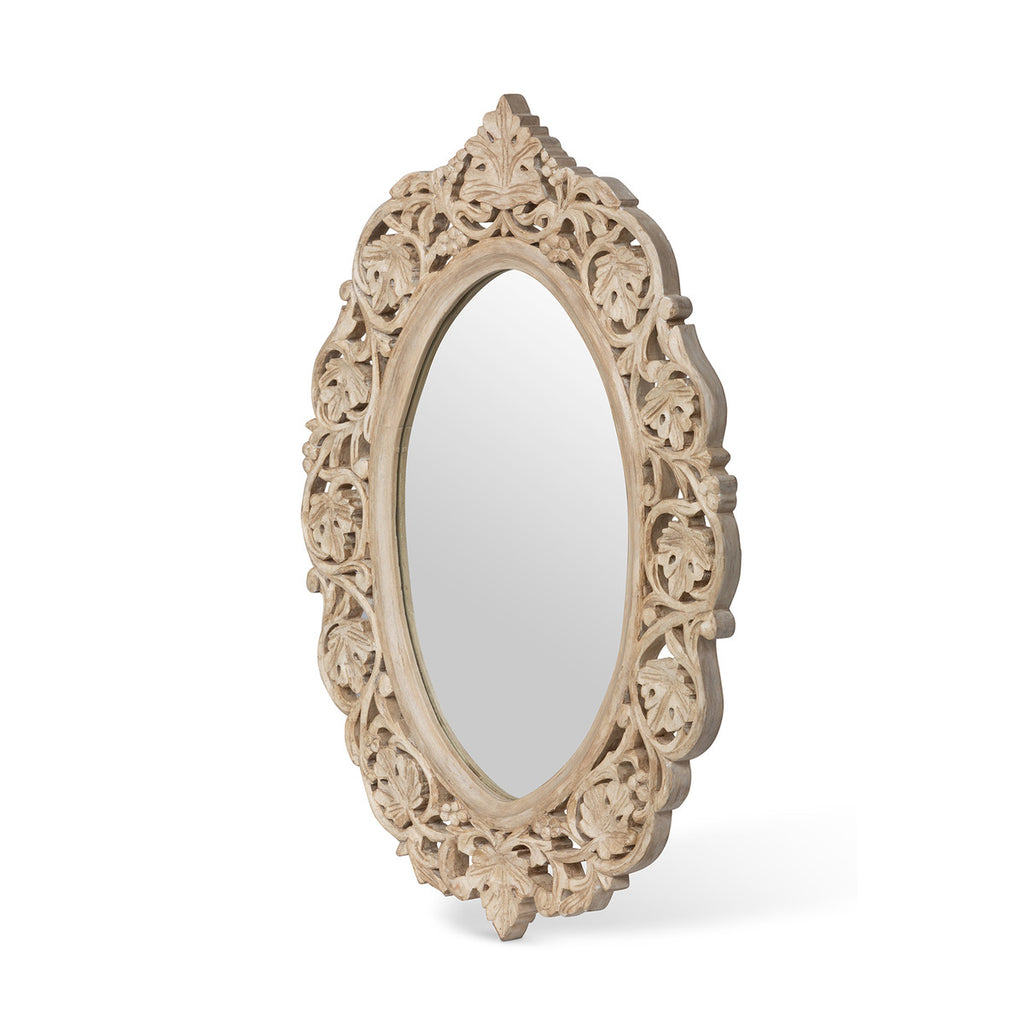 Vichy Hand Carved Wood Mirror - Bombay Mercantile