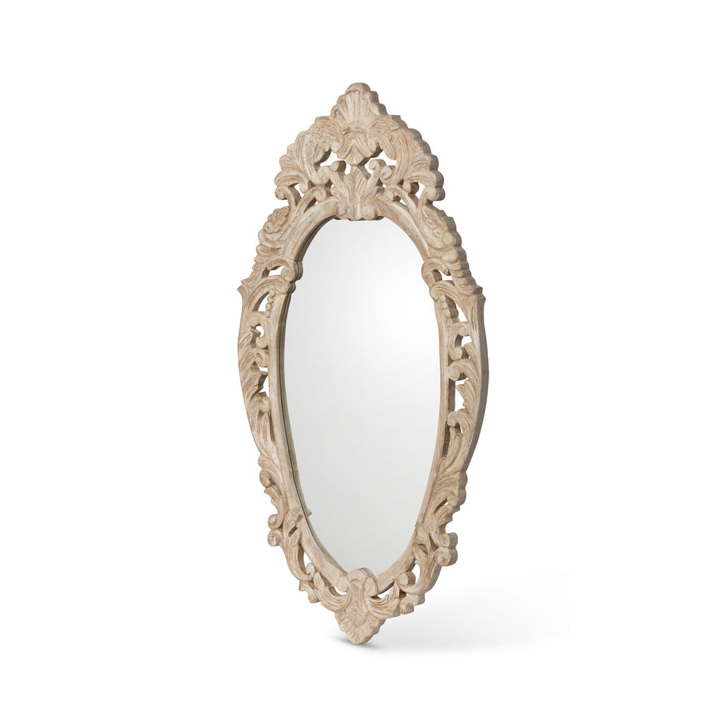 Auvergne Hand Carved Wood Mirror - Bombay Mercantile