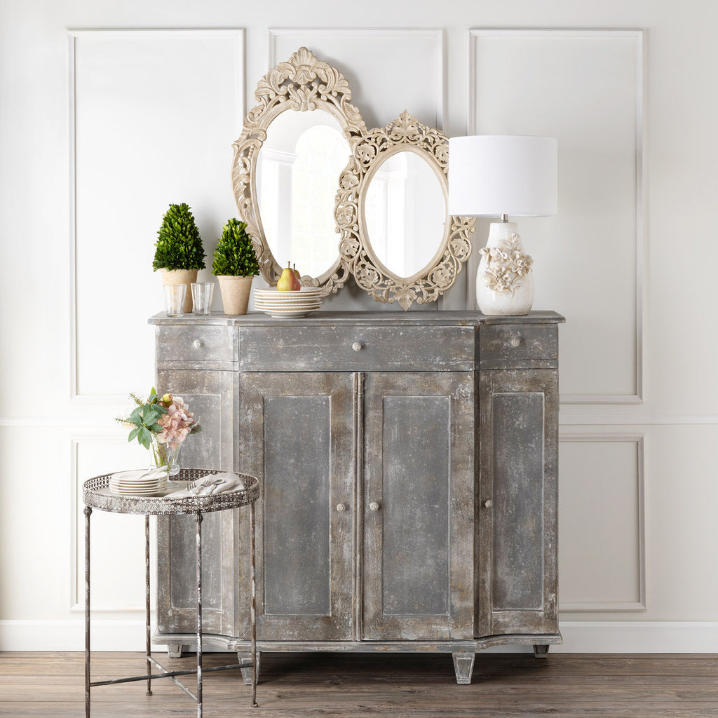 Auvergne Hand Carved Wood Mirror - Bombay Mercantile