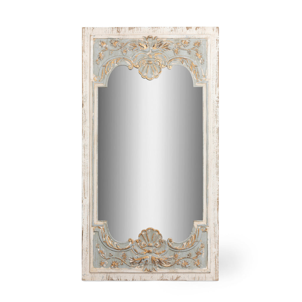 Coquille Carved Wood Mirror - Bombay Mercantile