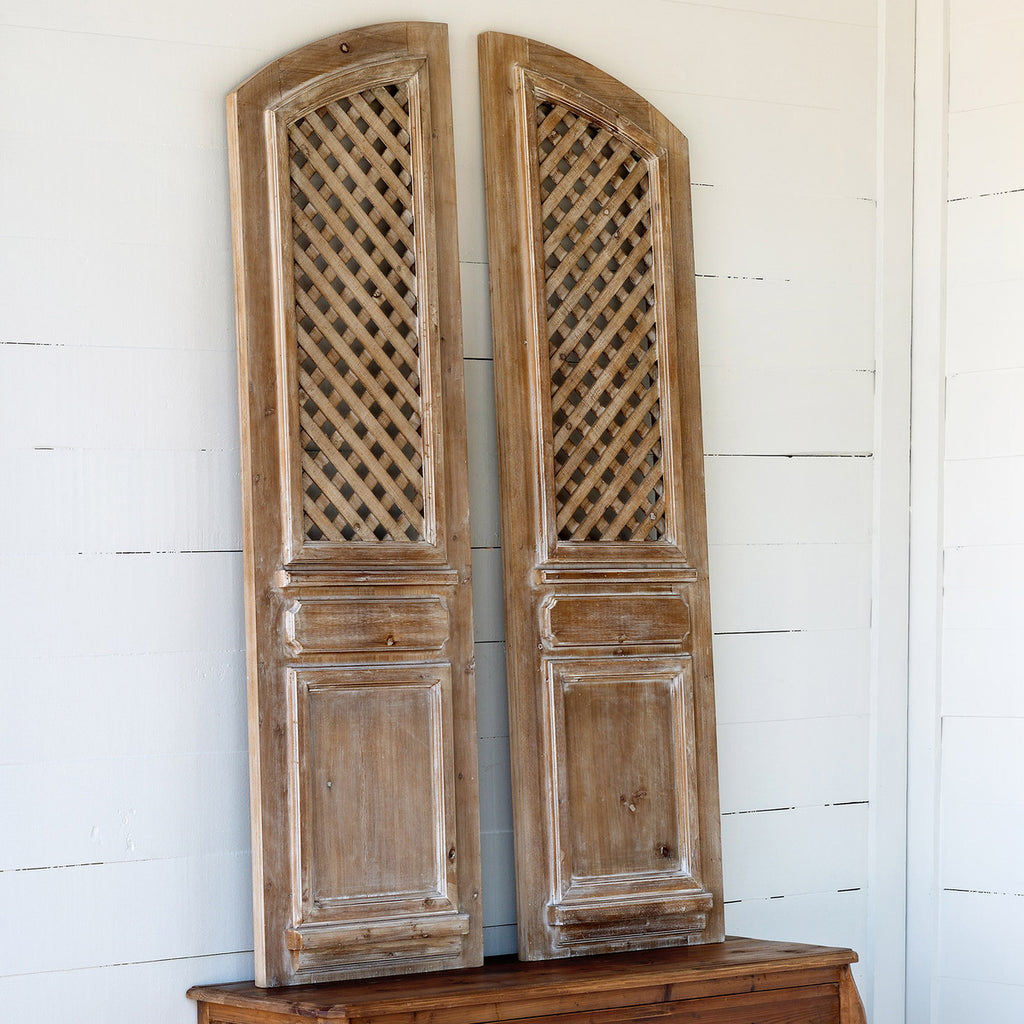 Arched Lattice Work Panels, Set of 2 - Bombay Mercantile