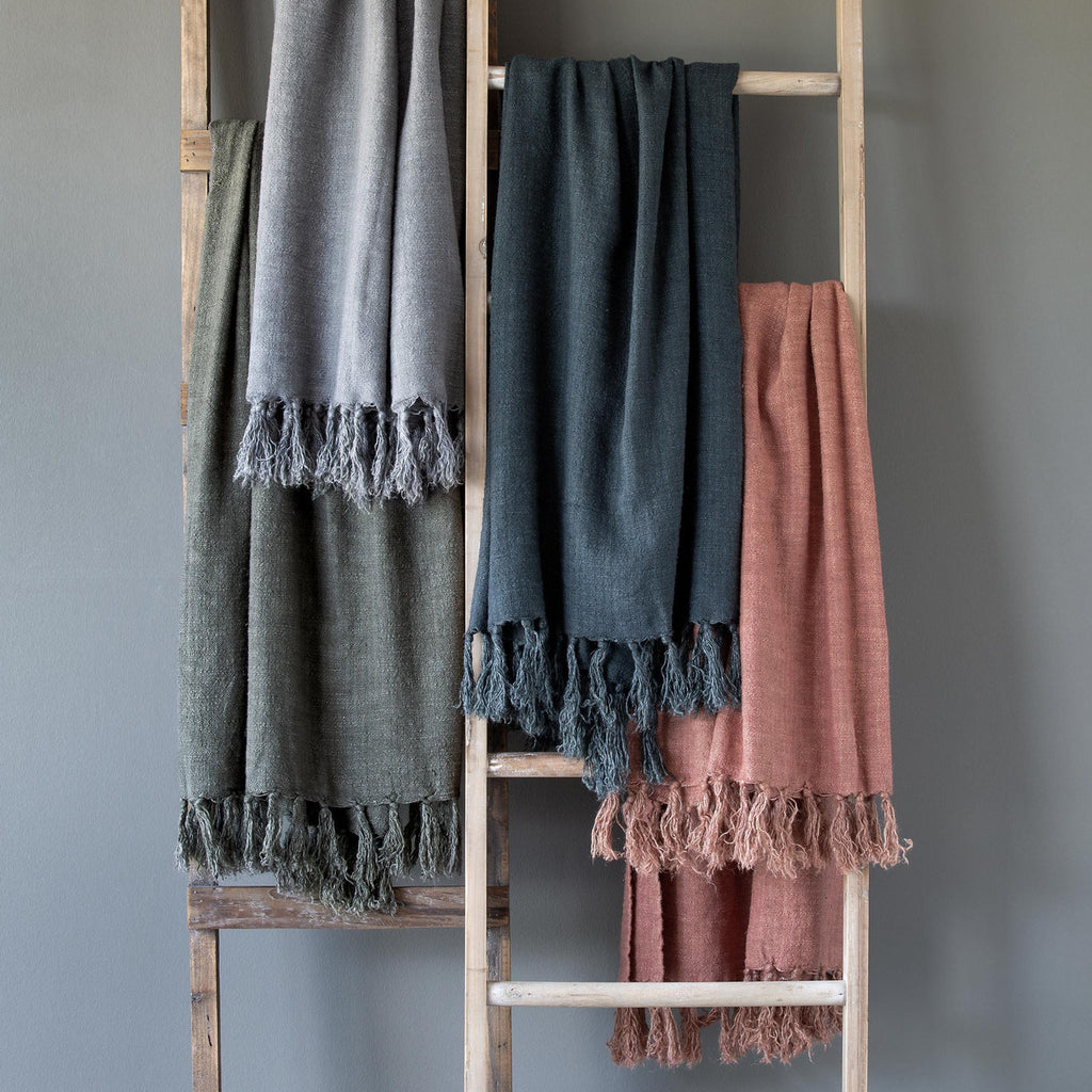 Copy of Washed Linen Throw, Indigo - Bombay Mercantile