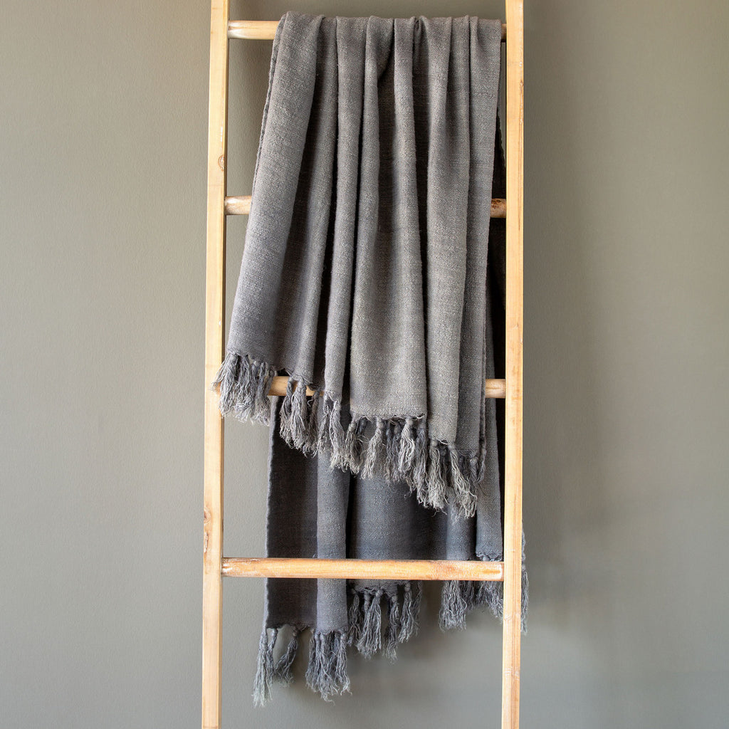 Copy of Copy of Washed Linen Throw, Grey - Bombay Mercantile
