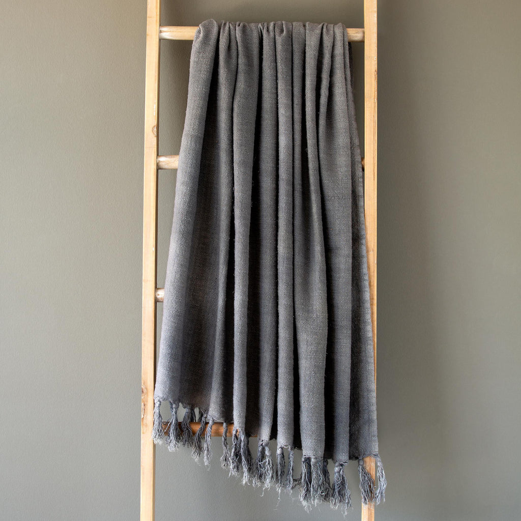 Copy of Copy of Washed Linen Throw, Grey - Bombay Mercantile