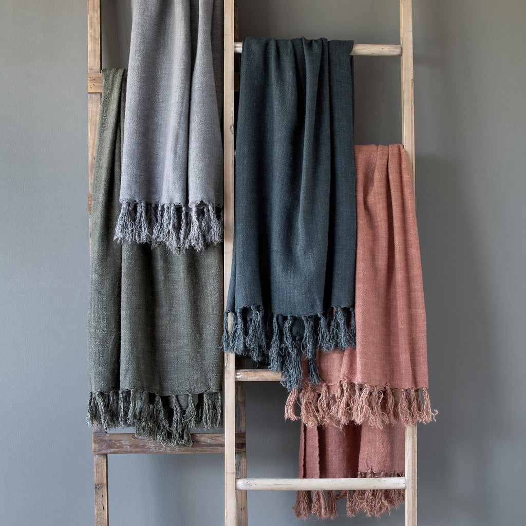 Copy of Copy of Washed Linen Throw, Grey - Bombay Mercantile