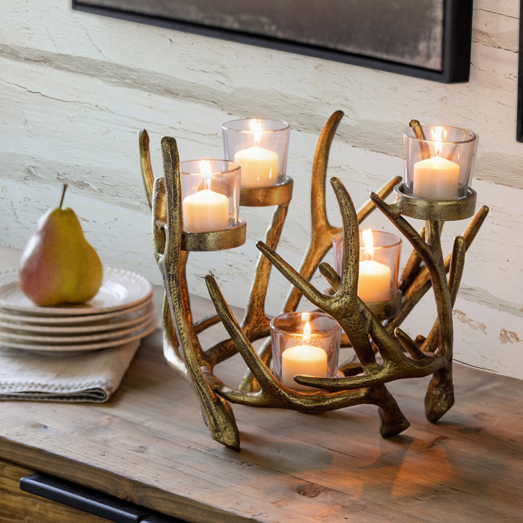Antler Cast Aluminum Centerpiece x 5 - Bombay Mercantile