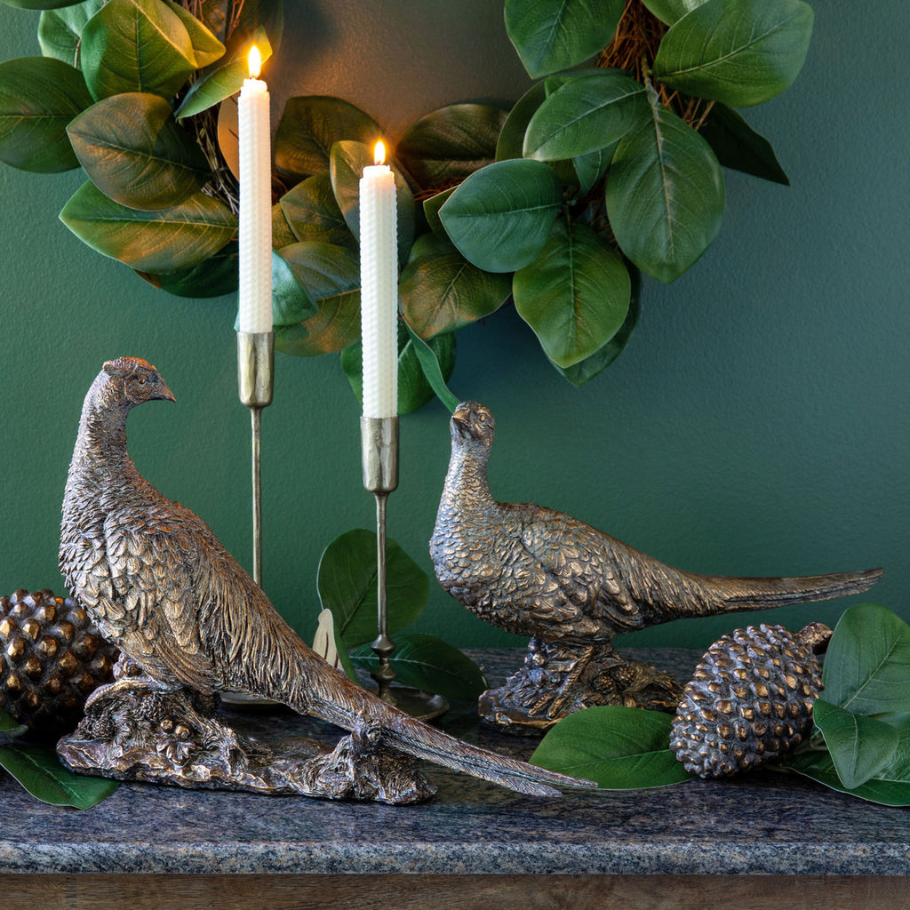 Bronze Pheasants, 2 Assorted Styles - Bombay Mercantile