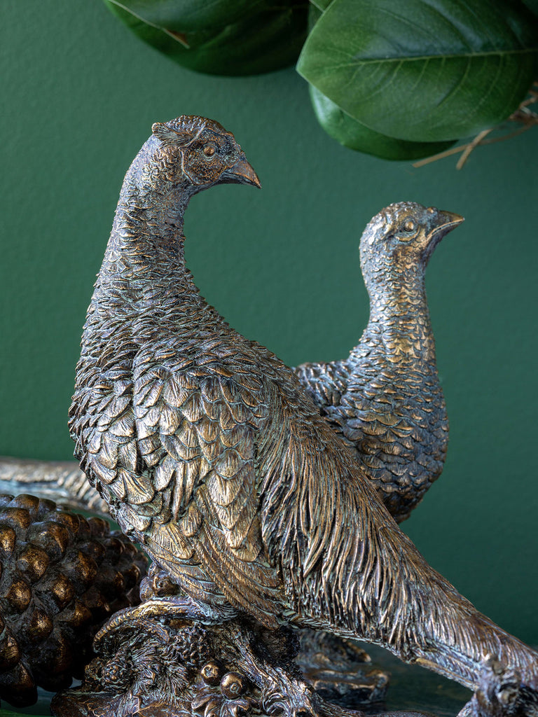Bronze Pheasants, 2 Assorted Styles - Bombay Mercantile