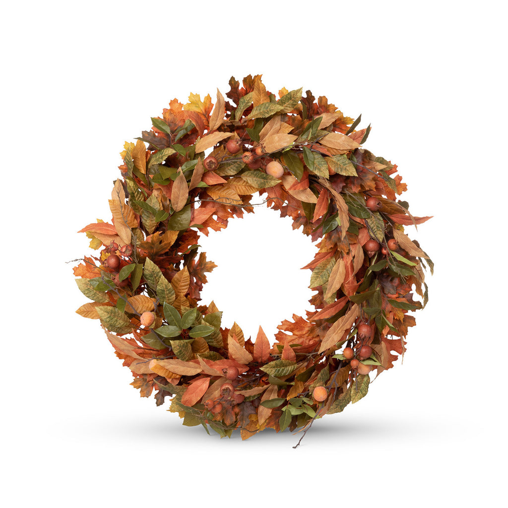 Hawthorne and Persimmon Autumn Wreath - Bombay Mercantile