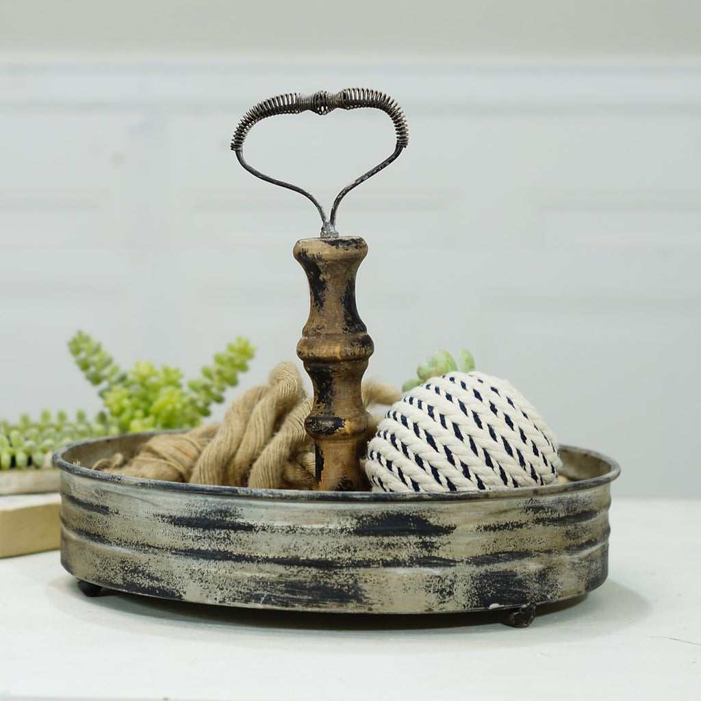 Metal trays with distressed finish - Bombay Mercantile