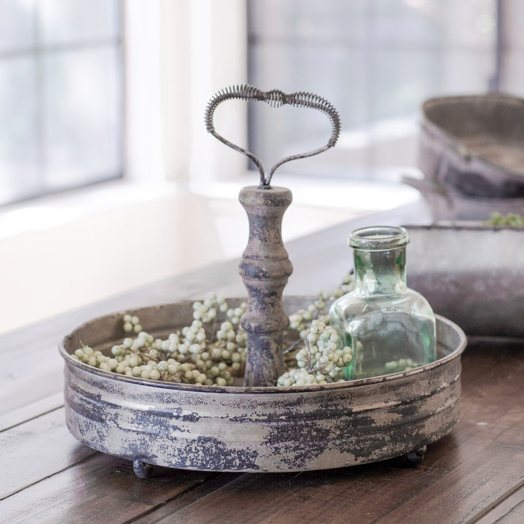 Metal trays with distressed finish - Bombay Mercantile