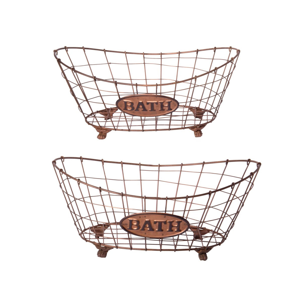 Metal baskets, set of 2 - Bombay Mercantile
