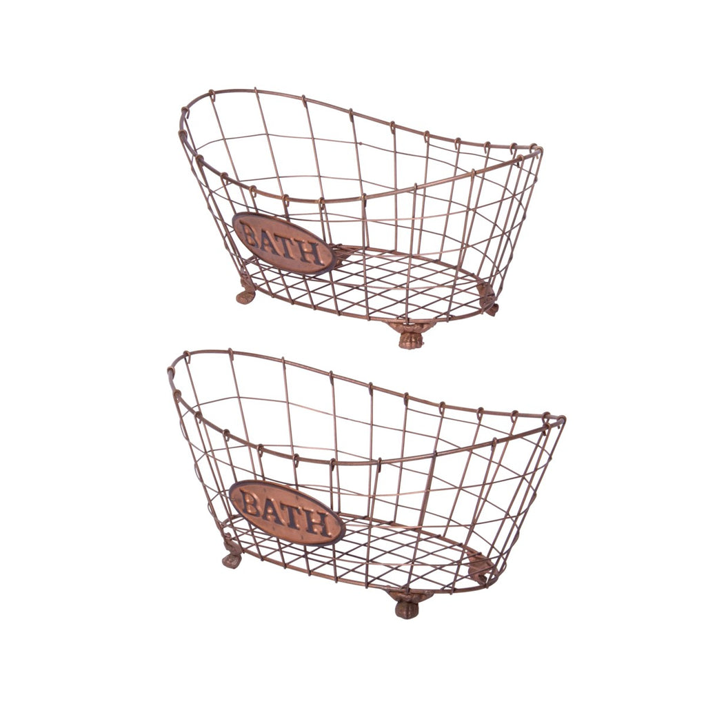 Metal baskets, set of 2 - Bombay Mercantile