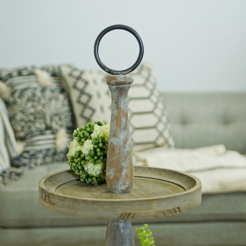 Rustic 2 tiered wood tray - Bombay Mercantile