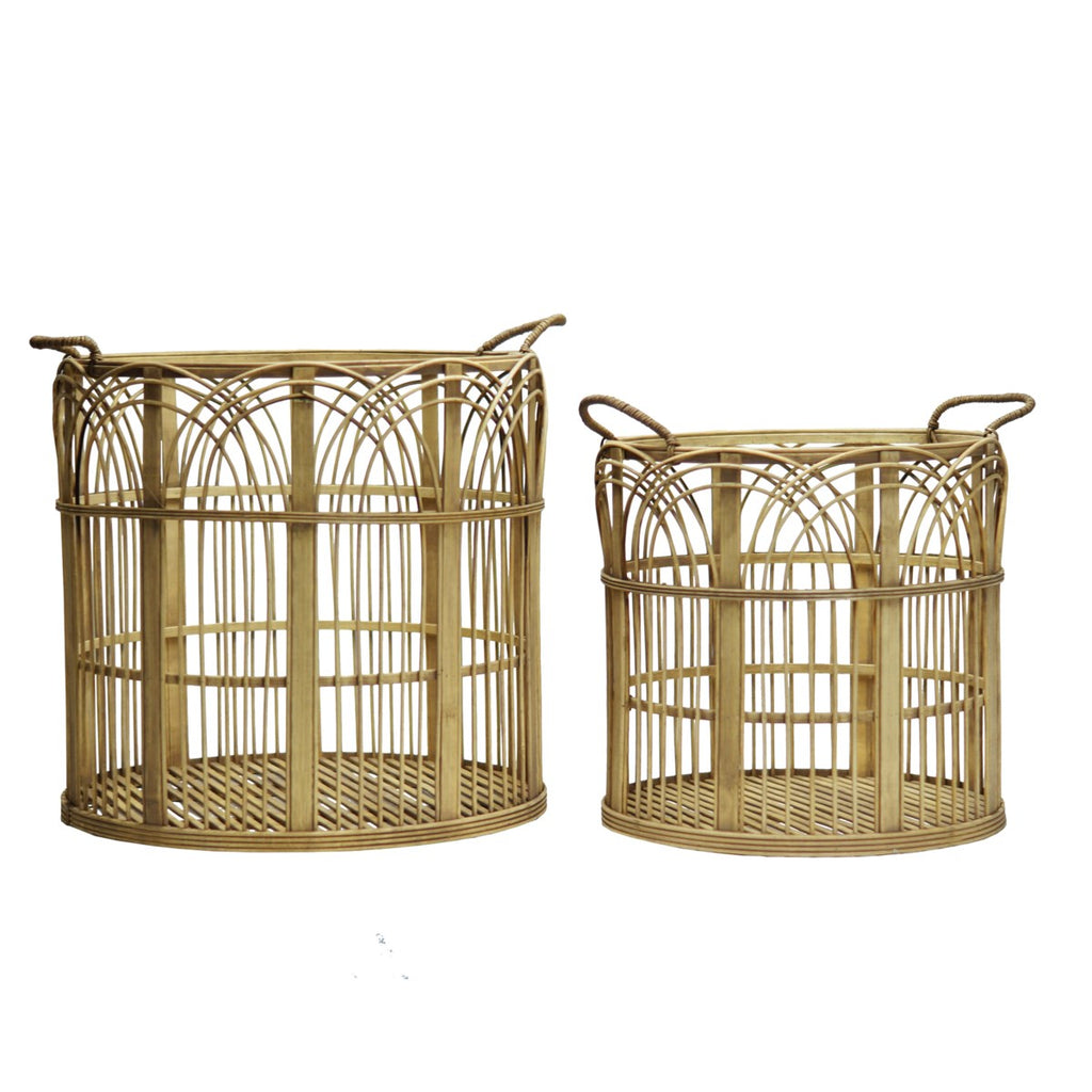Large bamboo basket set - Bombay Mercantile