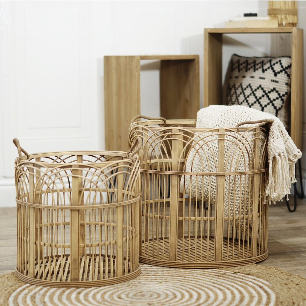 Large bamboo basket set - Bombay Mercantile