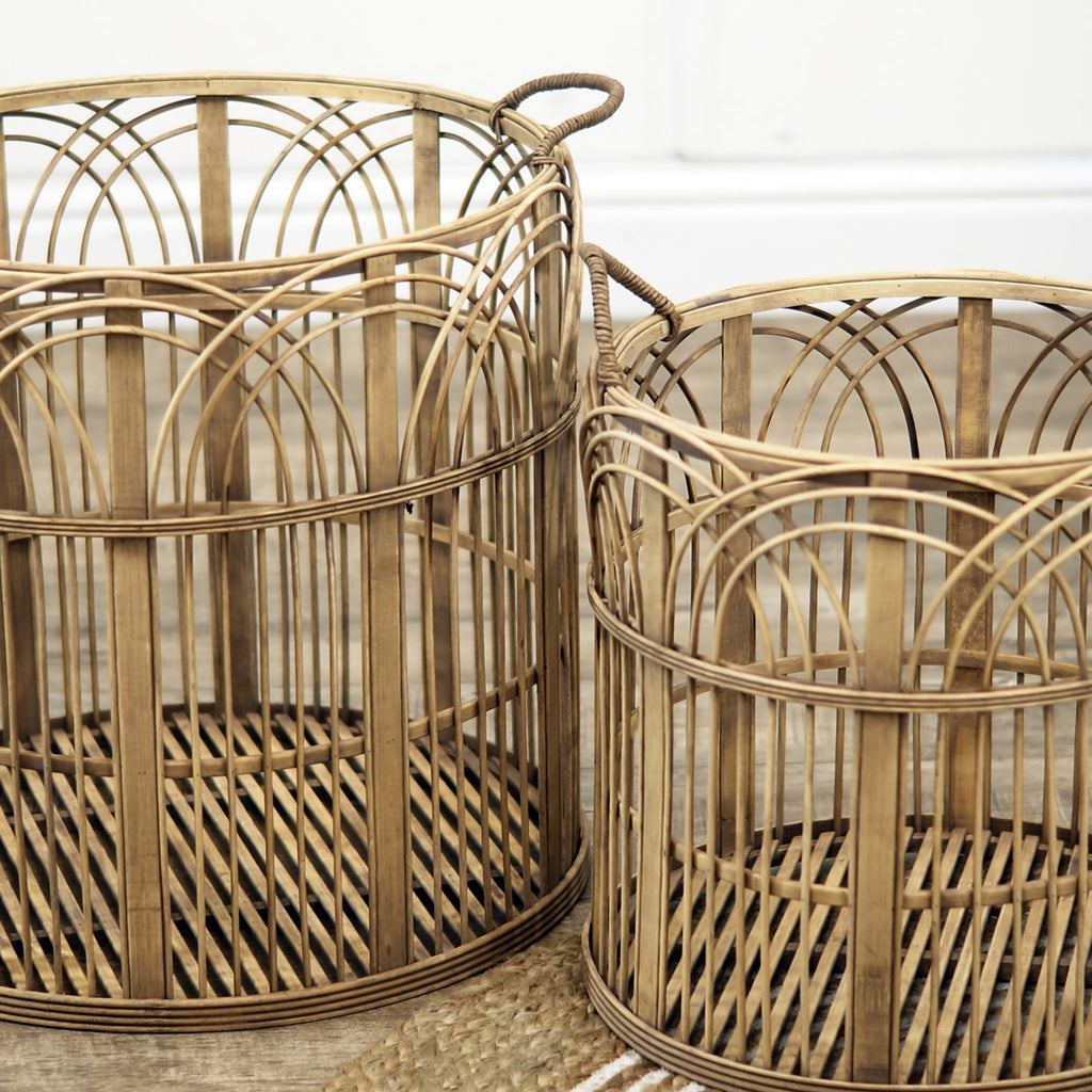 Large bamboo basket set - Bombay Mercantile