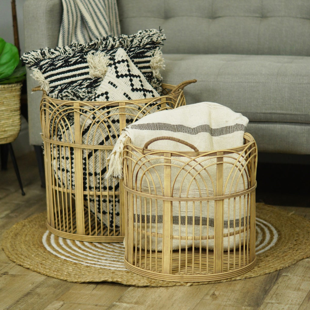 Large bamboo basket set - Bombay Mercantile