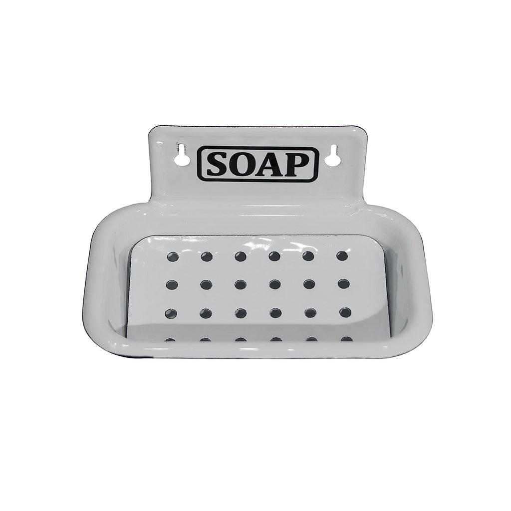 Metal enamelware soap dish wall - Bombay Mercantile