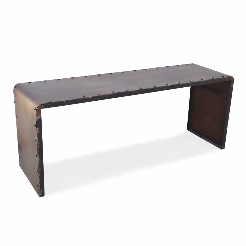 Industrial Metal Domed studs Console Table - Bombay Mercantile