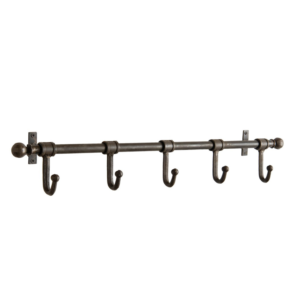 30" Natural black metal hook bar - Bombay Mercantile