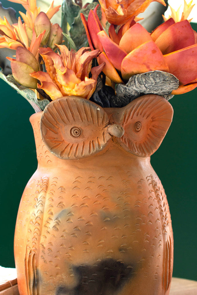 Terracotta owl planter - Bombay Mercantile