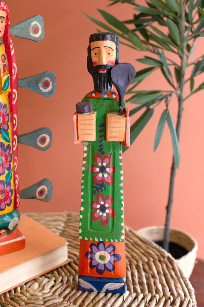 Painted wooden st. pascual - Bombay Mercantile