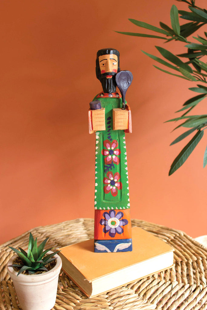 Painted wooden st. pascual - Bombay Mercantile