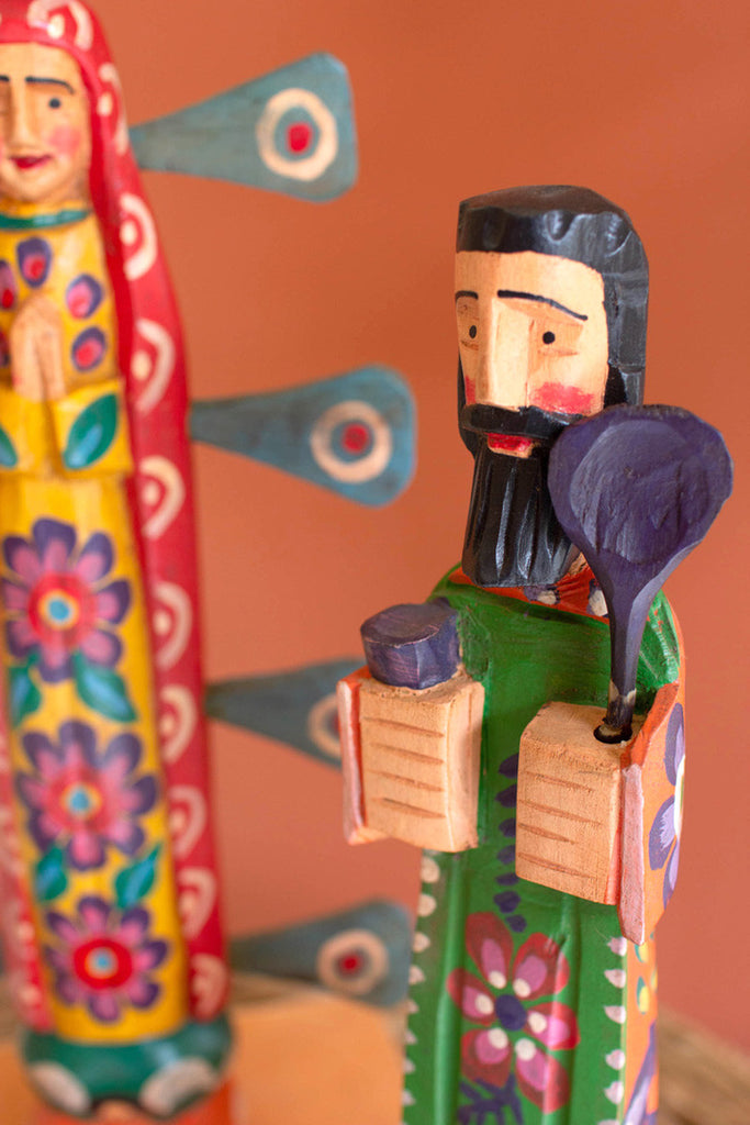 Painted wooden st. pascual - Bombay Mercantile