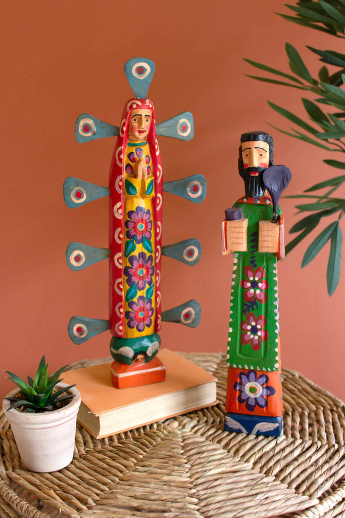 Painted wooden st. pascual - Bombay Mercantile