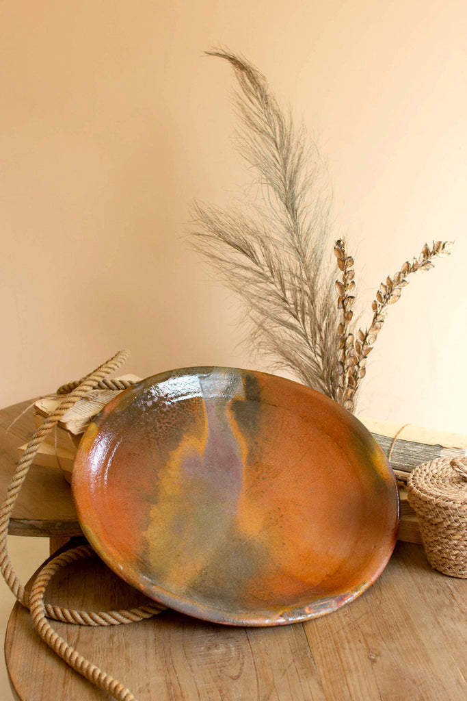 Clay green glaze charger - Bombay Mercantile