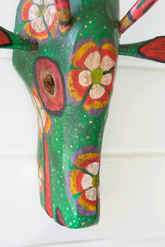 Set of 4 painted wooden animal masks - Bombay Mercantile