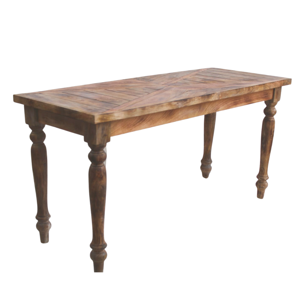 Pine Wood turned legs Console Table - Bombay Mercantile