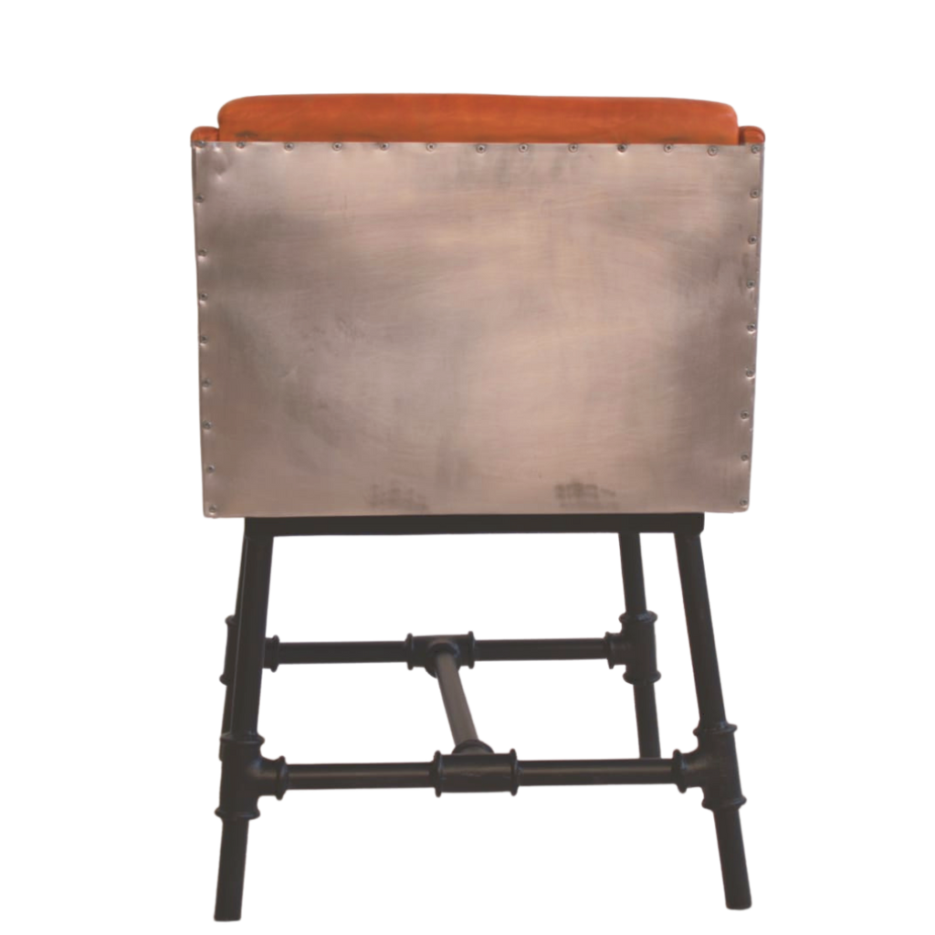 Metal Pipe base dinning chair with padded seat - Bombay Mercantile