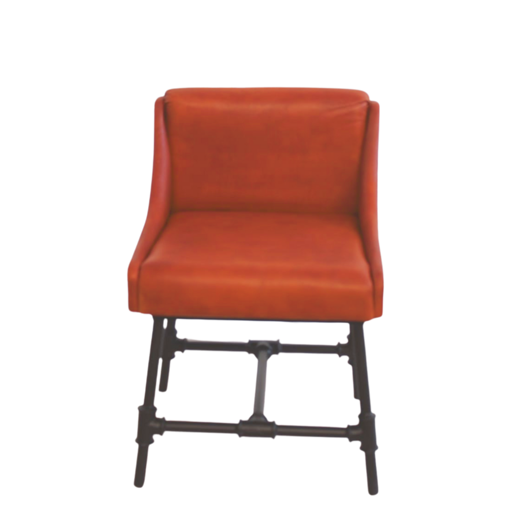 Metal Pipe base dinning chair with padded seat - Bombay Mercantile