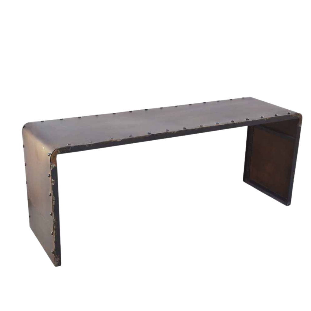 Industrial Metal Domed studs Console Table - Bombay Mercantile