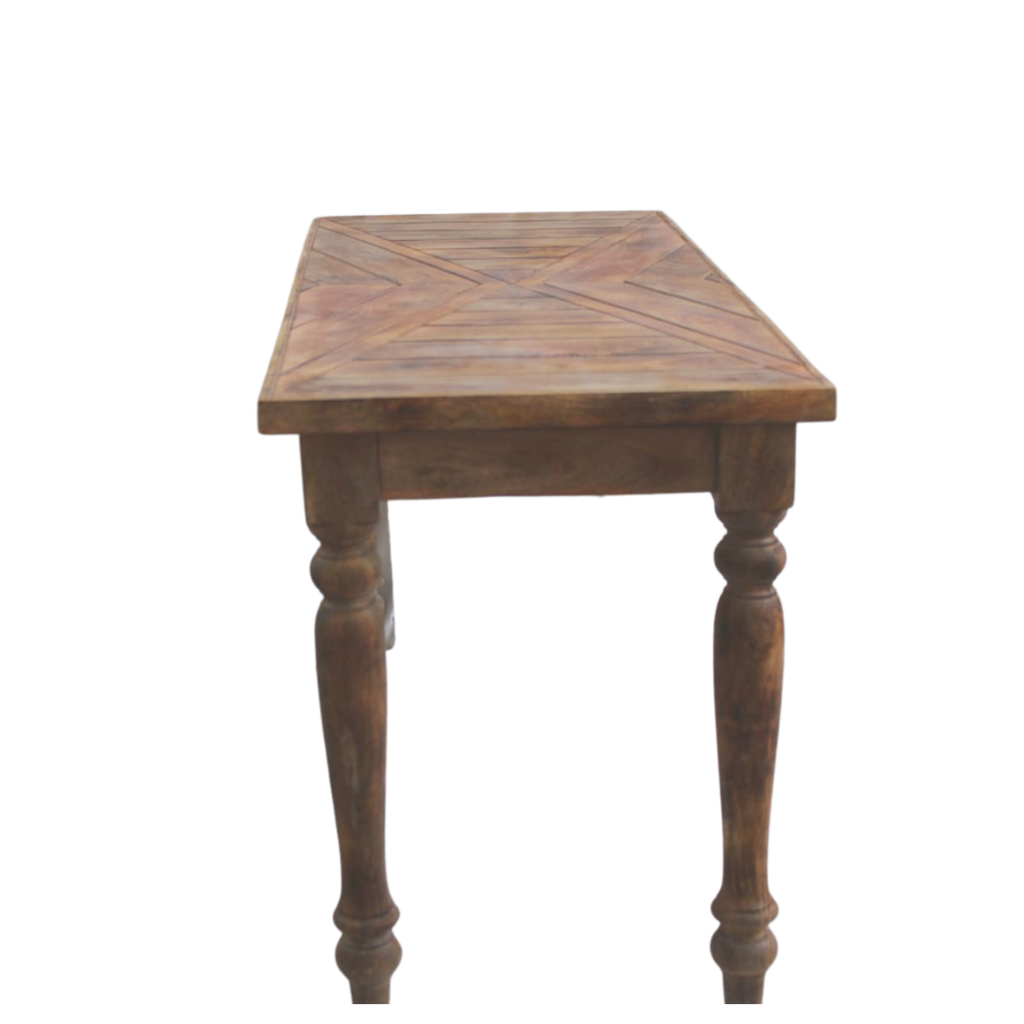 Pine Wood turned legs Console Table - Bombay Mercantile