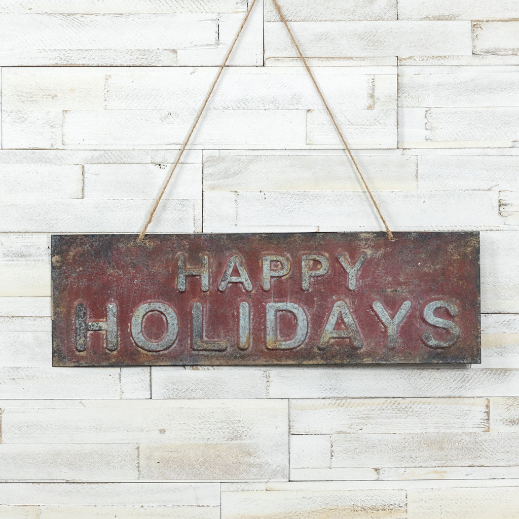 Happy Holidays Red Sign - Bombay Mercantile