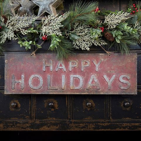 Happy Holidays Red Sign - Bombay Mercantile